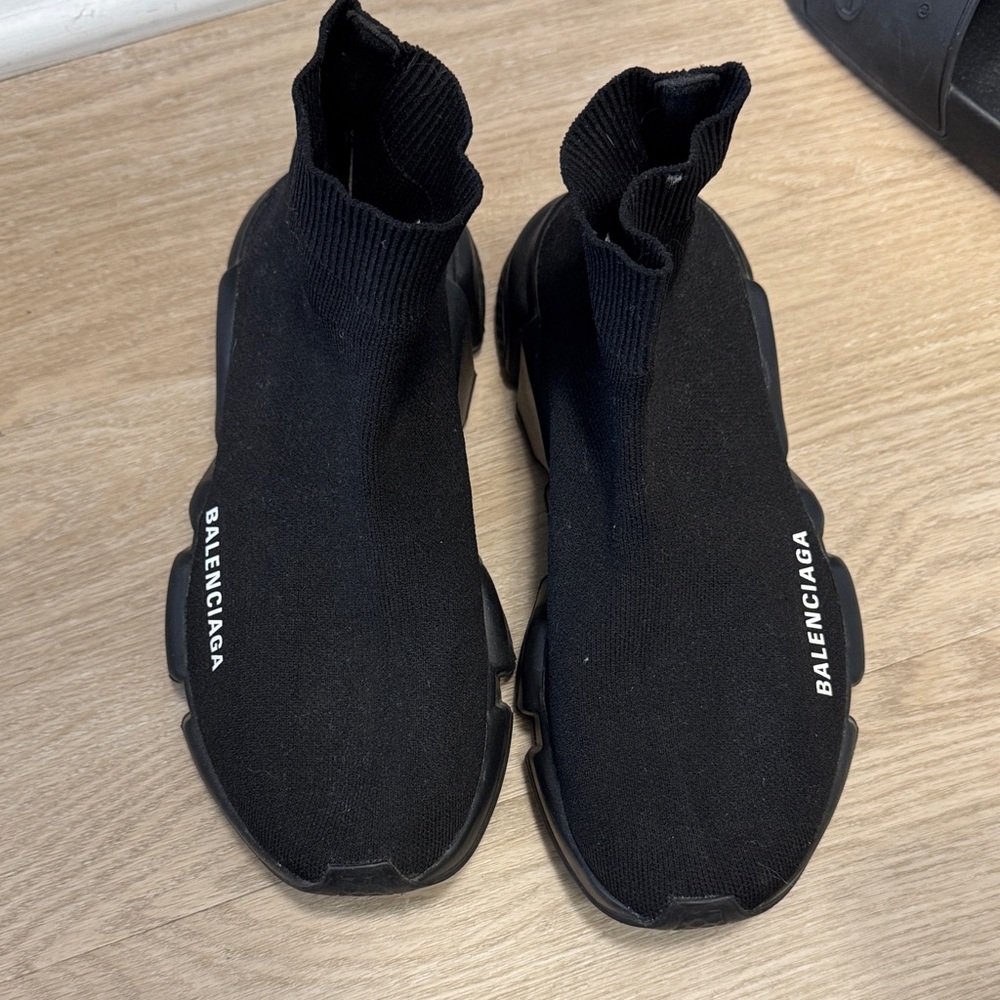 Balenciaga Black Knit High-Top Sneakers